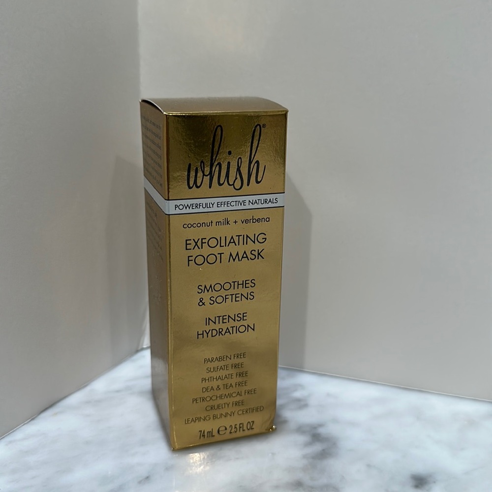NEW Whish Exfoliating Foot Mask Coconut milk & verbana 2.5 oz